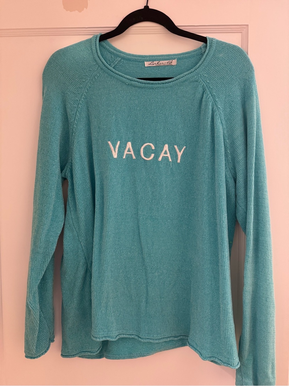 Lulu-B Aqua 'VACAY' Crewneck Sweater